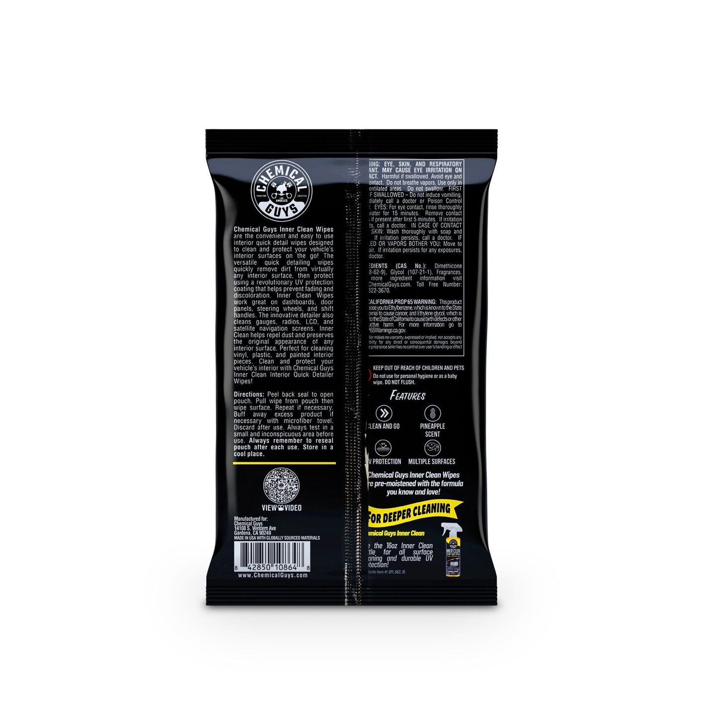 Inner Clean Interior Quick Detailer & Protectant Car Wipes