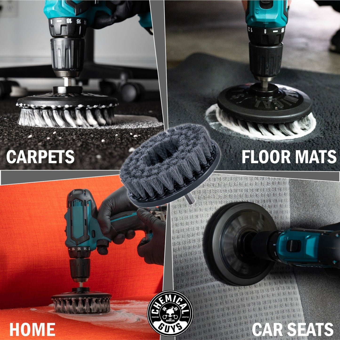 Chemical Guys Spinner Multi-Surface Drill Brush, Light Duty